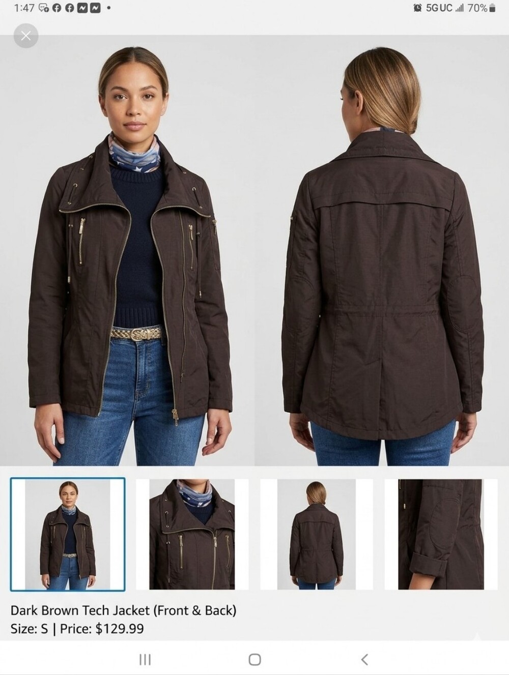 VENEZIA-MILANO LIGHT WEIGHT JACKET SIZE M IN A BEAUTIFUL BROWN NYLON ALL-WEATHER